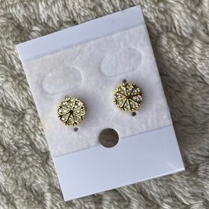 Gold Filled Snowflake Stud Earrings